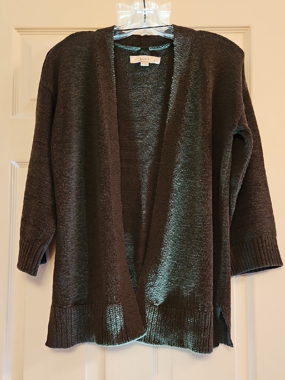 LOFT Open-Front Cardigan Sweater - Olive Green